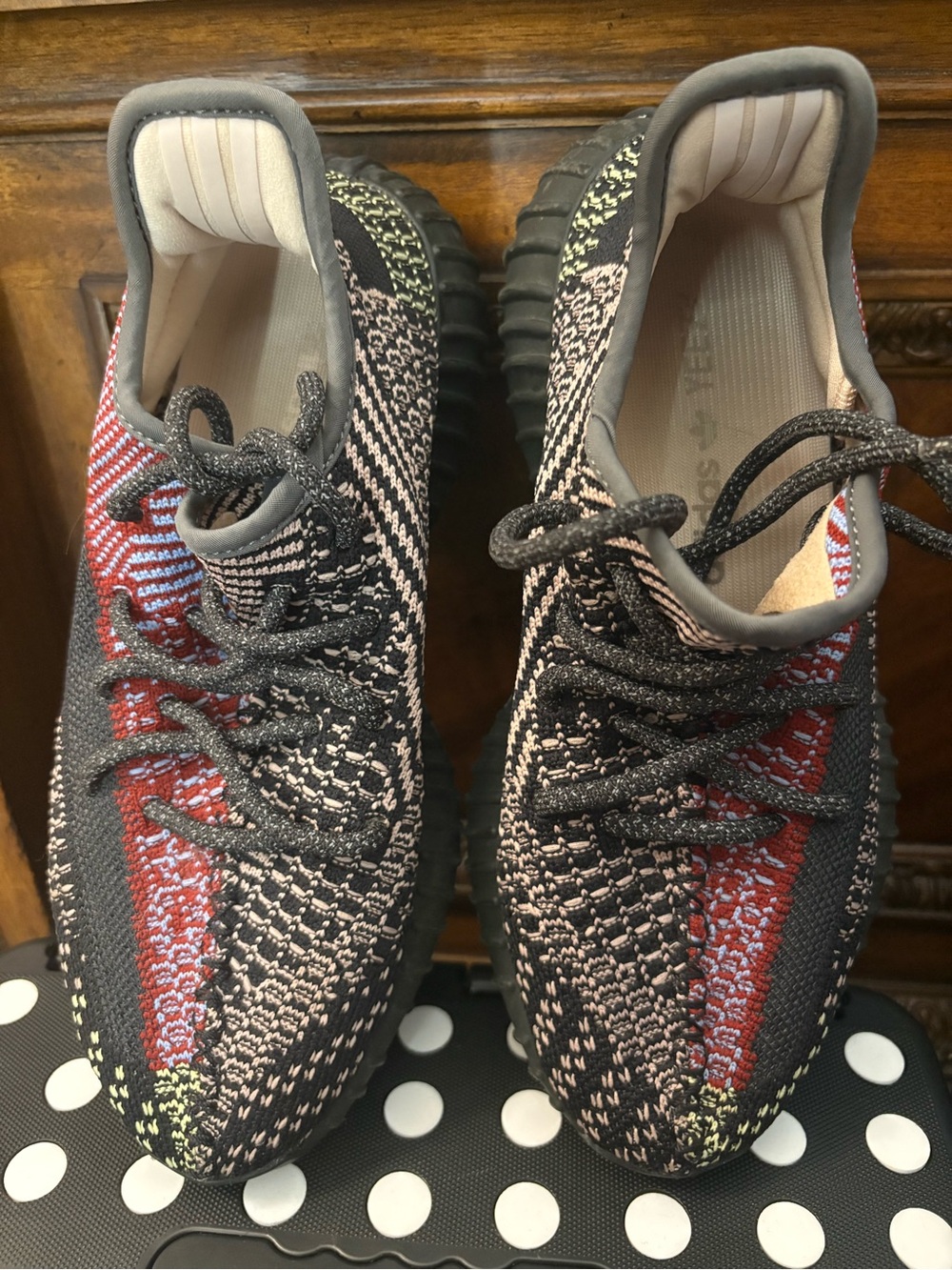 adidas Low-Top Knit Sneakers in Black, Red, Cream